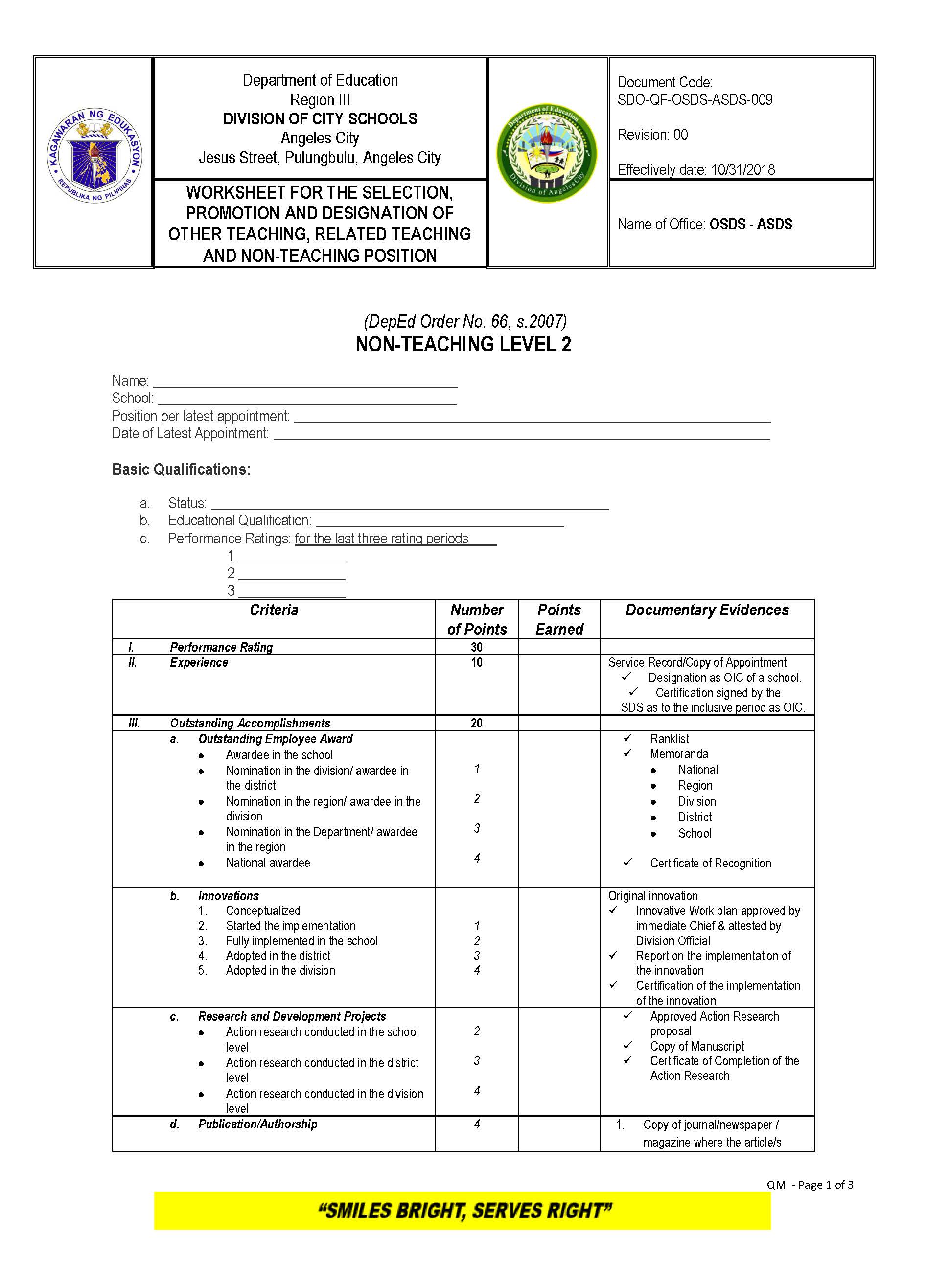 Non Teaching Level 2 Page 1