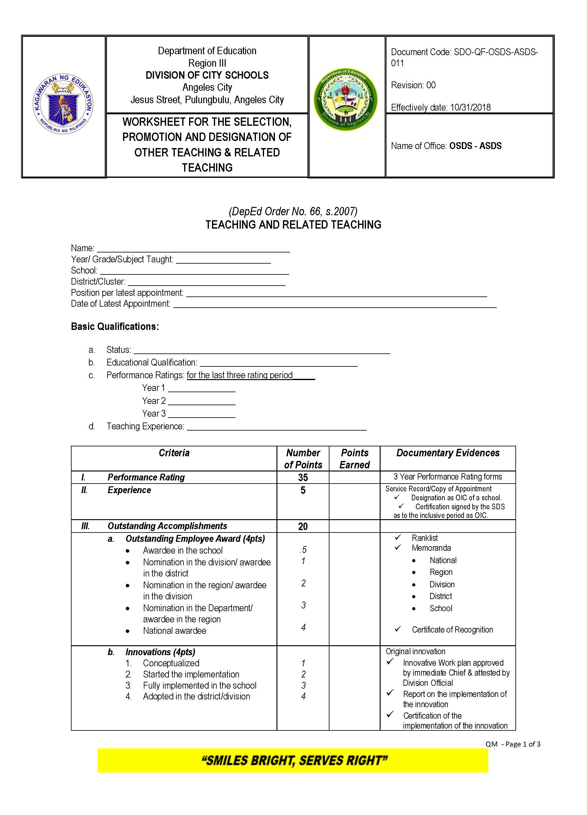TEACHING RELATED TEACHING Page 1